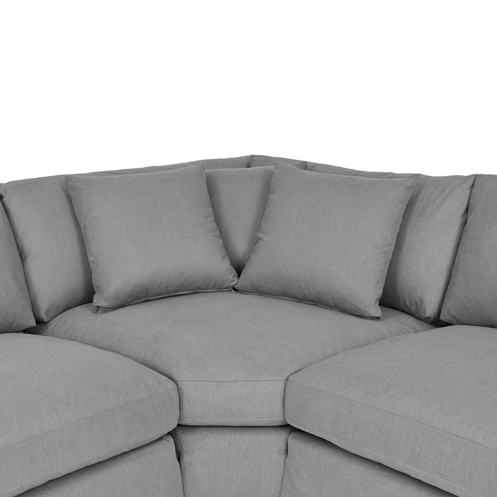Ciara Upholstered 3 Piece Sectional Sofa in Slate Gray  By Armen Living | Sectional | Modishstore - 4