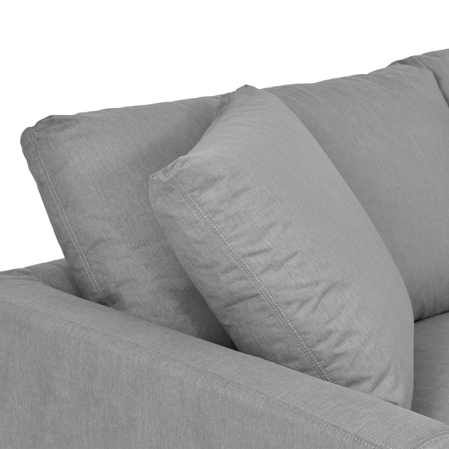 Ciara Upholstered 3 Piece Sectional Sofa in Slate Gray  By Armen Living | Sectional | Modishstore - 5