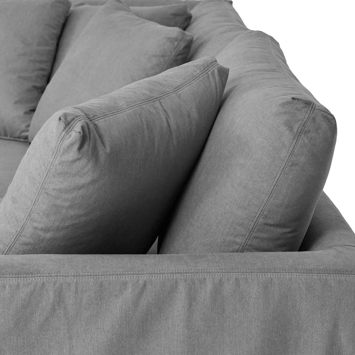 Ciara Upholstered 3 Piece Sectional Sofa in Slate Gray  By Armen Living | Sectional | Modishstore - 6