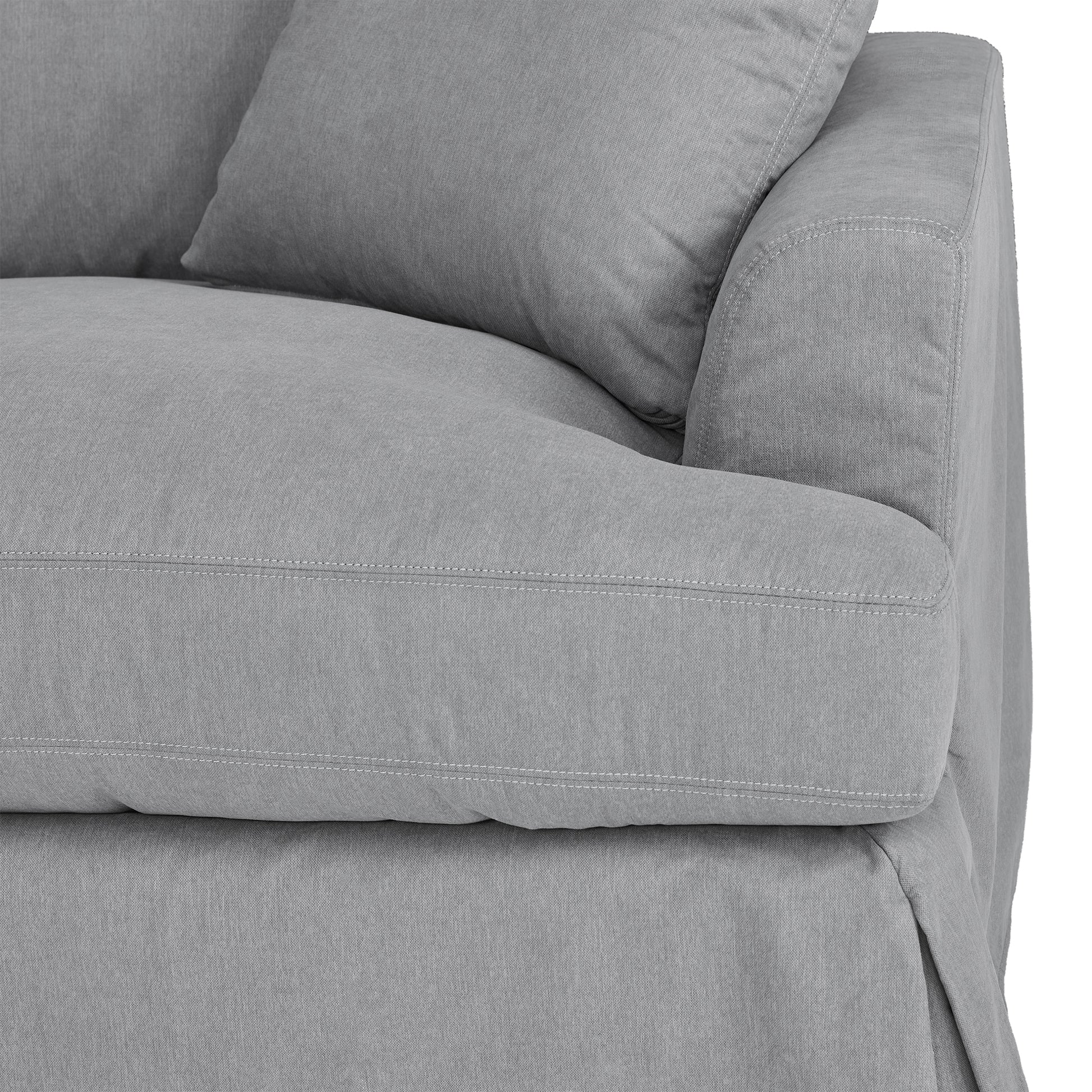 Ciara Upholstered 3 Piece Sectional Sofa in Slate Gray  By Armen Living | Sectional | Modishstore - 7