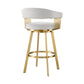 Chelsea 26" Swivel Counter Stool with Gold Brushed Stainless Steel and Silver Fabric By Armen Living | Bar Stools | Modishstore - 4