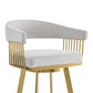 Chelsea 26" Swivel Counter Stool with Gold Brushed Stainless Steel and Silver Fabric By Armen Living | Bar Stools | Modishstore - 5