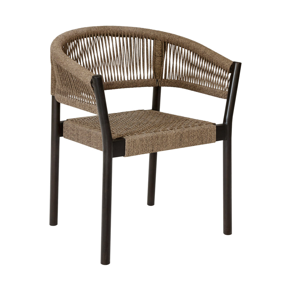 Doris Outdoor Patio Dining Chair in Dark Eucalyptus Wood with Truffle Rope - Set of 2 By Armen Living | Outdoor Chairs | Modishstore - 4