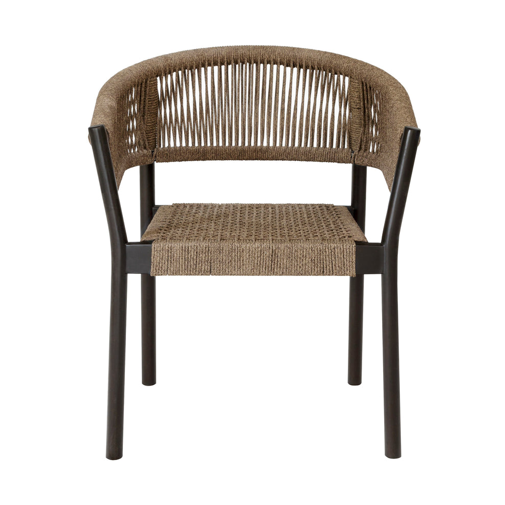 Doris Outdoor Patio Dining Chair in Dark Eucalyptus Wood with Truffle Rope - Set of 2 By Armen Living | Outdoor Chairs | Modishstore - 5