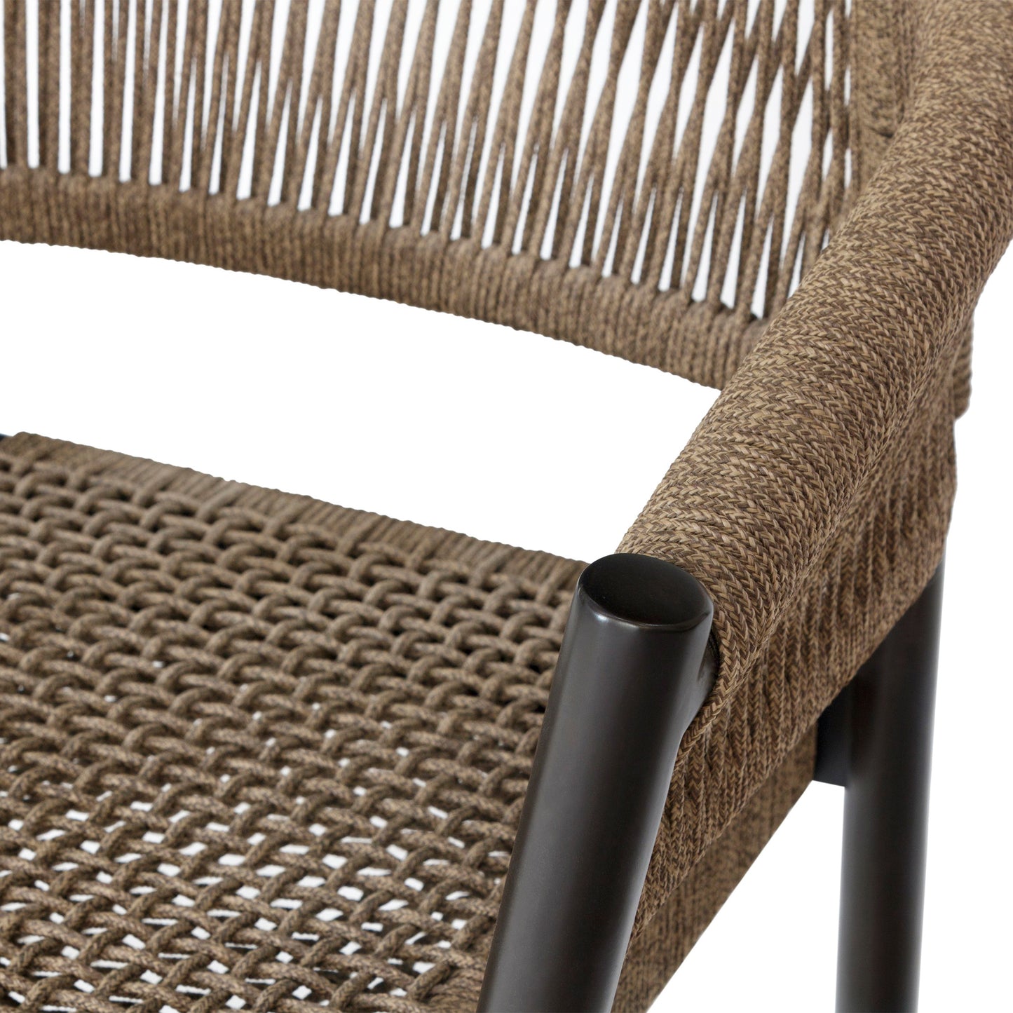 Doris Outdoor Patio Dining Chair in Dark Eucalyptus Wood with Truffle Rope - Set of 2 By Armen Living | Outdoor Chairs | Modishstore - 10