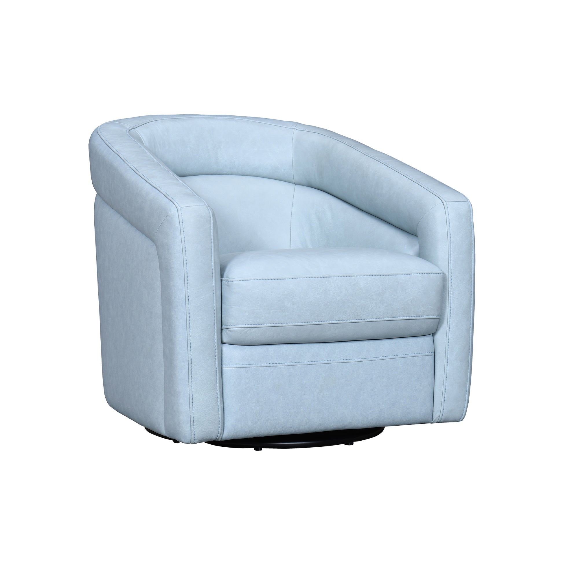 Desi Sky Blue Leather Swivel Accent Chair By Armen Living | Accent Chairs | Modishstore - 2