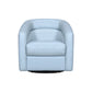 Desi Sky Blue Leather Swivel Accent Chair By Armen Living | Accent Chairs | Modishstore - 3