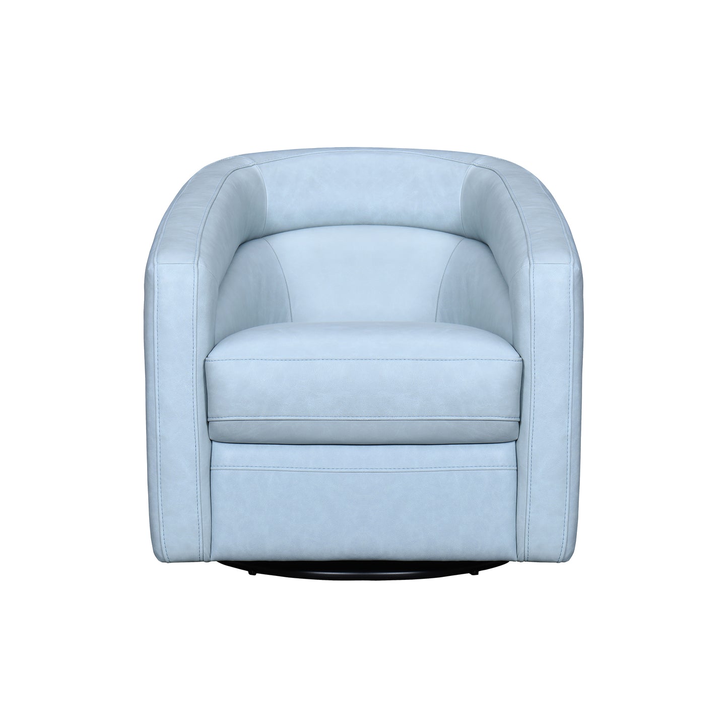 Desi Sky Blue Leather Swivel Accent Chair By Armen Living | Accent Chairs | Modishstore - 3