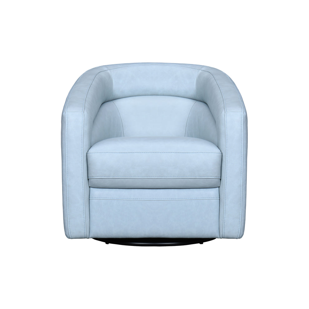 Desi Sky Blue Leather Swivel Accent Chair By Armen Living | Accent Chairs | Modishstore - 3