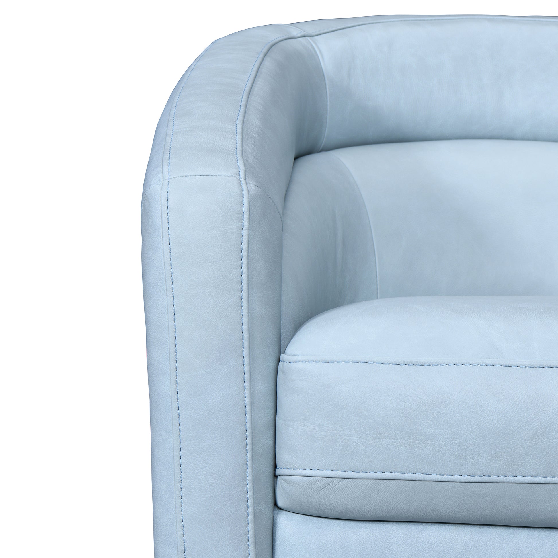 Desi Sky Blue Leather Swivel Accent Chair By Armen Living | Accent Chairs | Modishstore - 5
