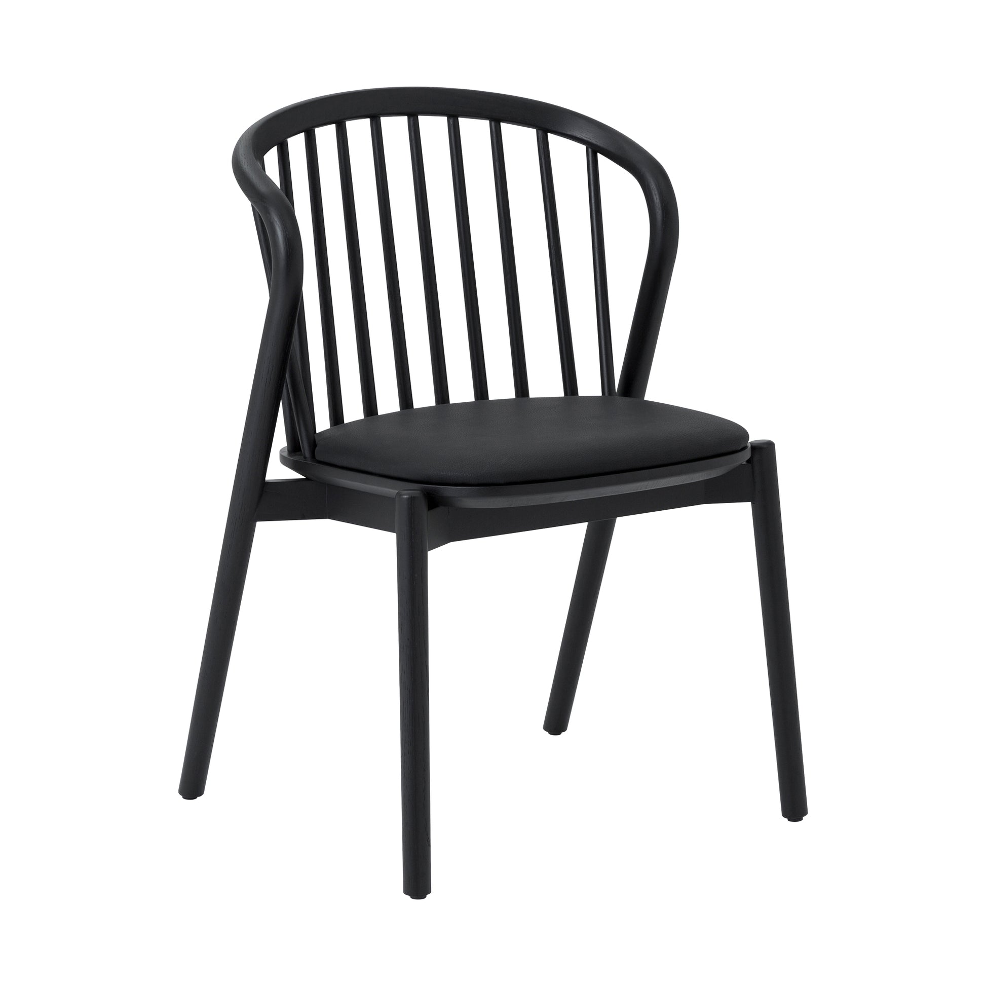 Echo Black Oak Wood and Faux Leather Dining Chairs - Set of 2 By Armen Living | Dining Chairs | Modishstore - 4