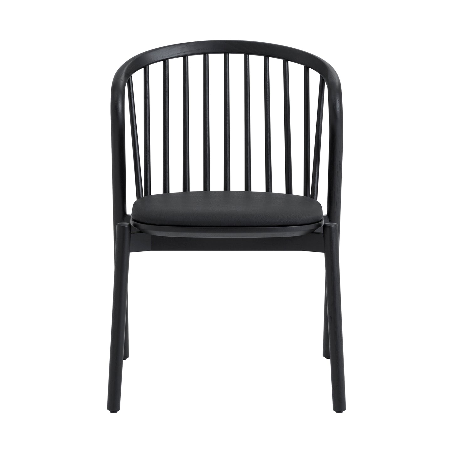 Echo Black Oak Wood and Faux Leather Dining Chairs - Set of 2 By Armen Living | Dining Chairs | Modishstore - 5