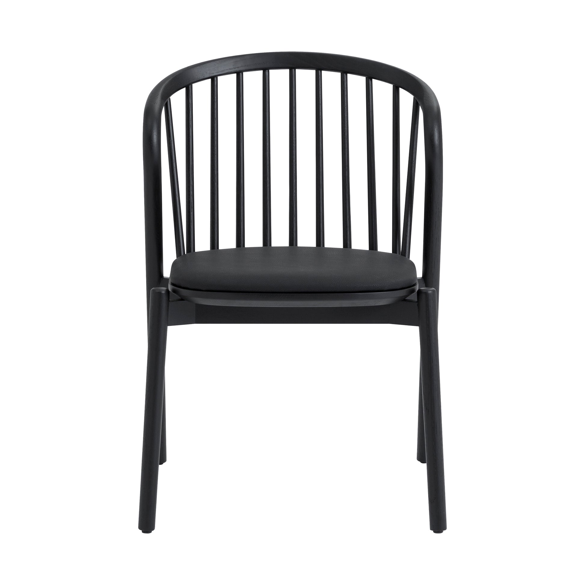 Echo Black Oak Wood and Faux Leather Dining Chairs - Set of 2 By Armen Living | Dining Chairs | Modishstore - 5