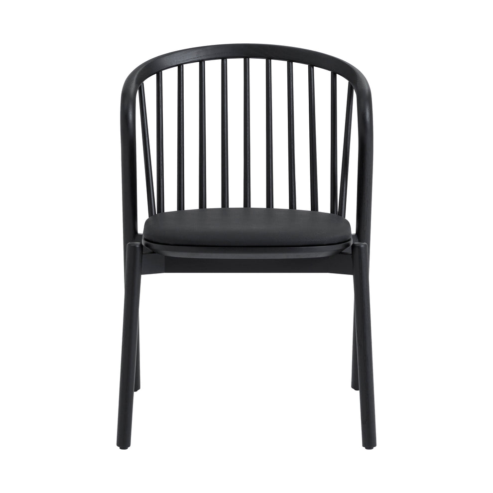 Echo Black Oak Wood and Faux Leather Dining Chairs - Set of 2 By Armen Living | Dining Chairs | Modishstore - 5
