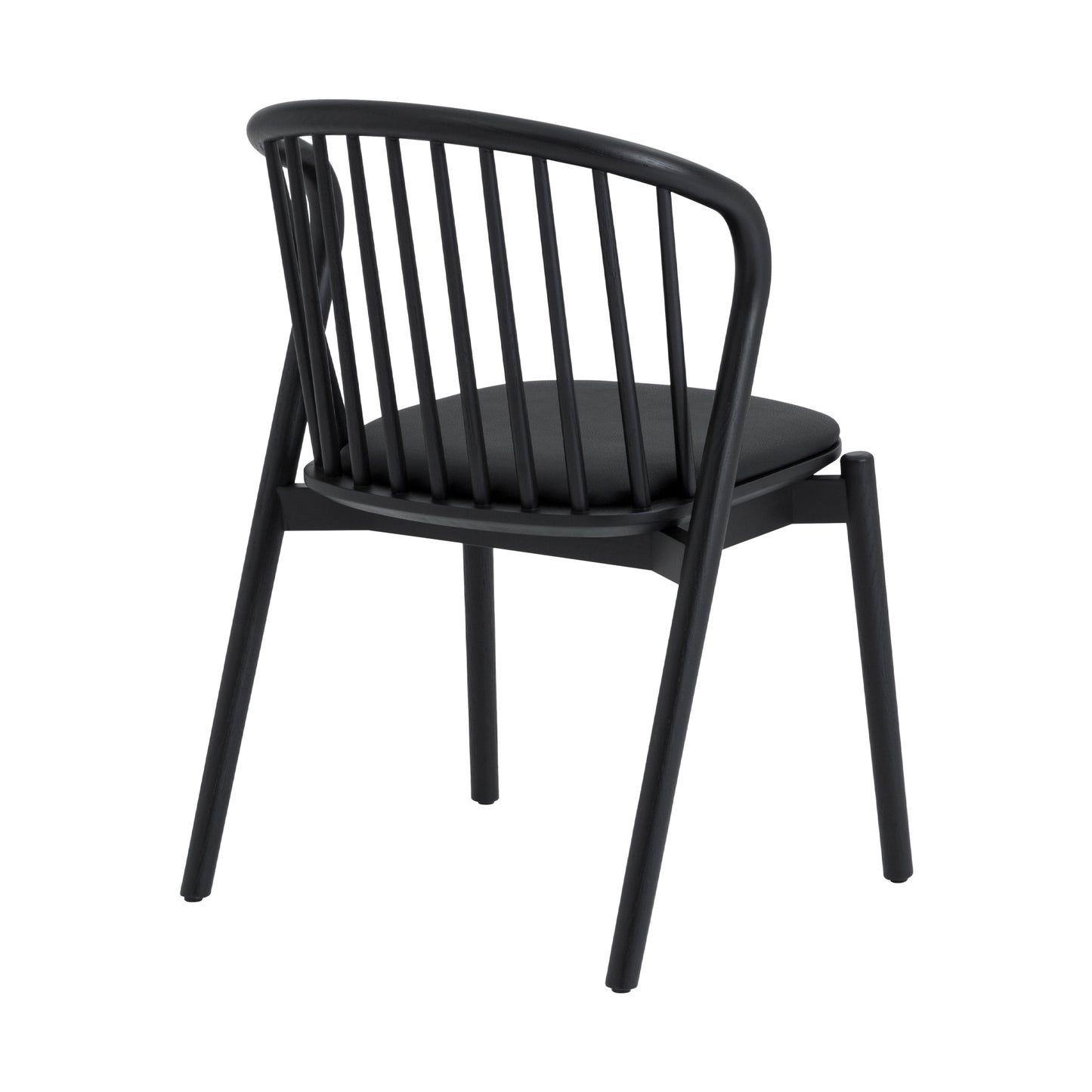 Echo Black Oak Wood and Faux Leather Dining Chairs - Set of 2 By Armen Living | Dining Chairs | Modishstore - 7