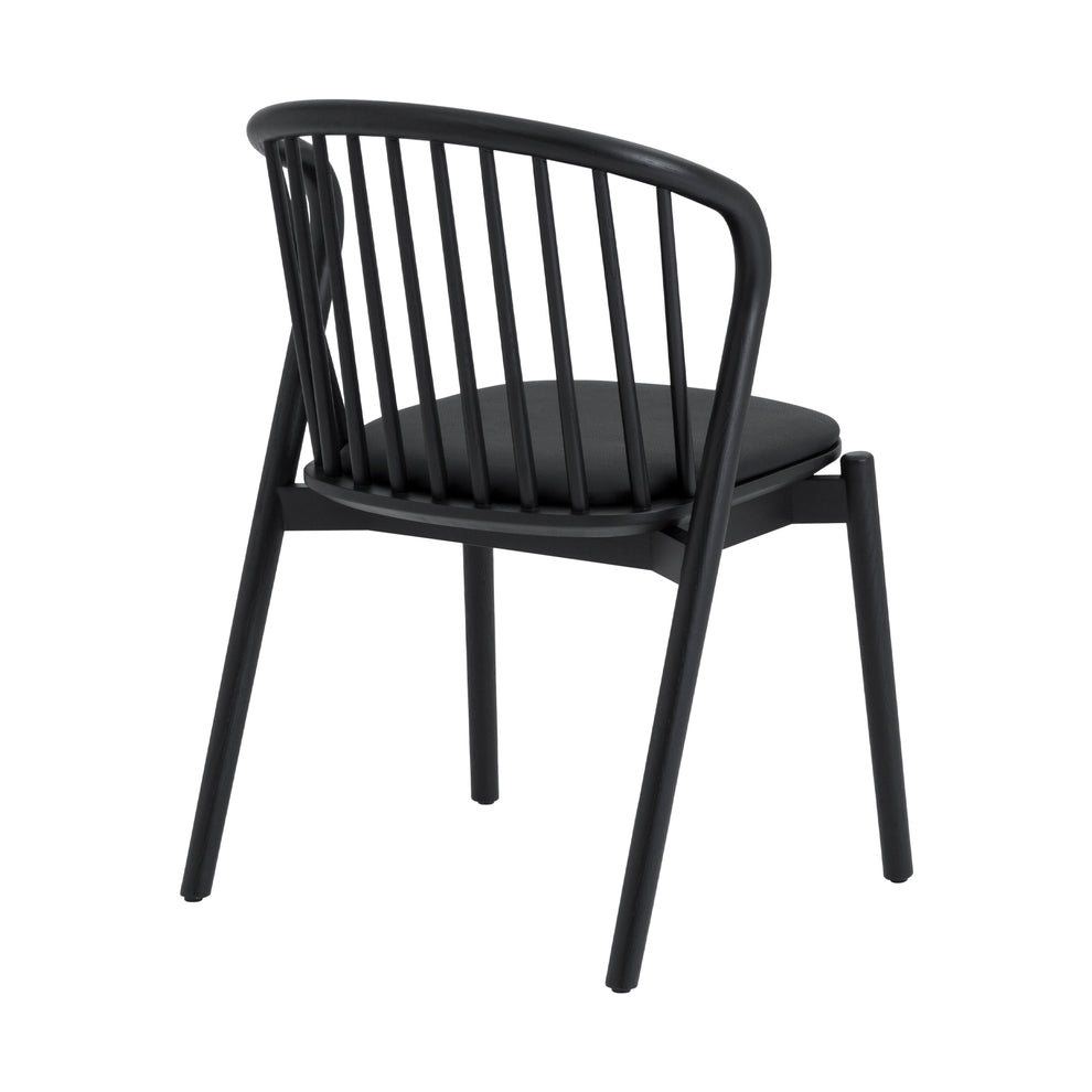 Echo Black Oak Wood and Faux Leather Dining Chairs - Set of 2 By Armen Living | Dining Chairs | Modishstore - 7