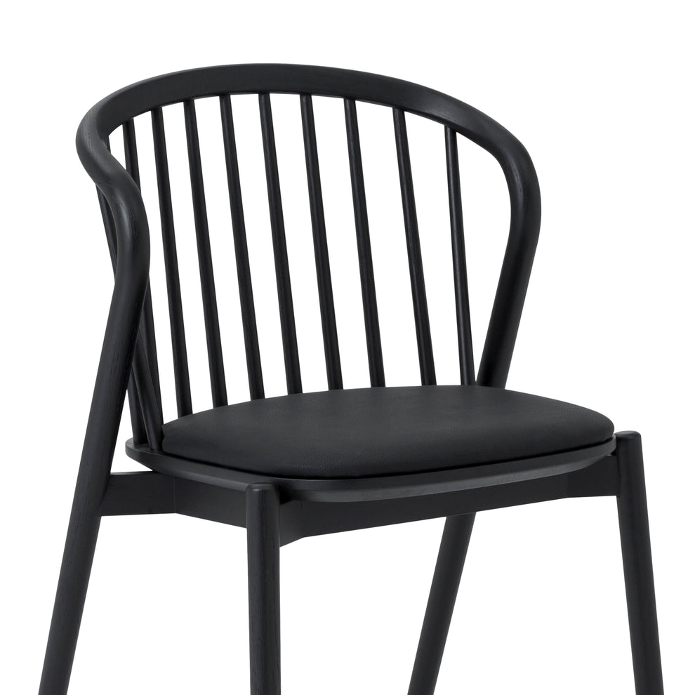 Echo Black Oak Wood and Faux Leather Dining Chairs - Set of 2 By Armen Living | Dining Chairs | Modishstore - 8