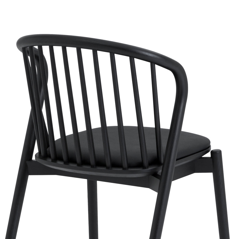 Echo Black Oak Wood and Faux Leather Dining Chairs - Set of 2 By Armen Living | Dining Chairs | Modishstore - 12