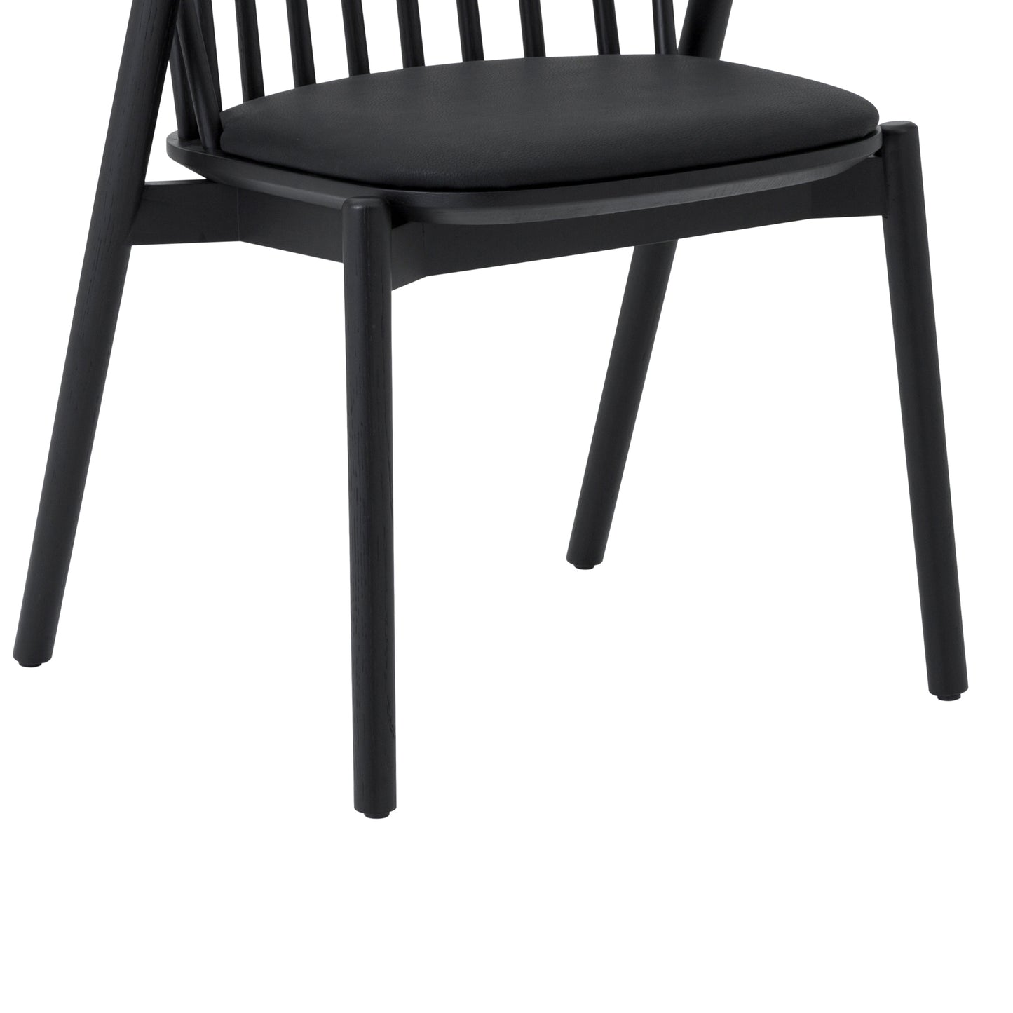 Echo Black Oak Wood and Faux Leather Dining Chairs - Set of 2 By Armen Living | Dining Chairs | Modishstore - 9