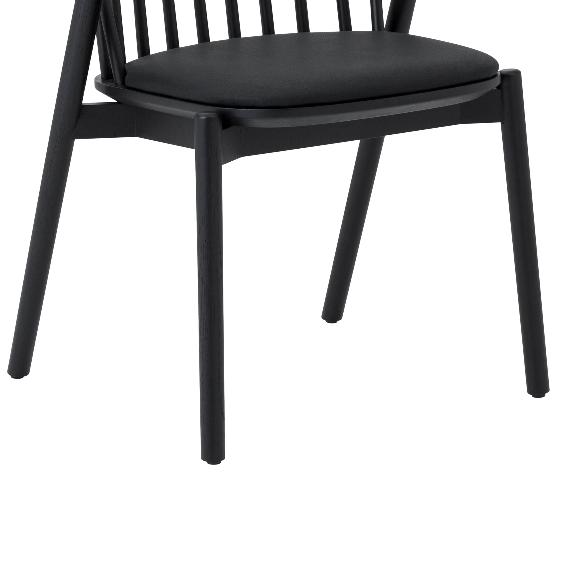 Echo Black Oak Wood and Faux Leather Dining Chairs - Set of 2 By Armen Living | Dining Chairs | Modishstore - 9