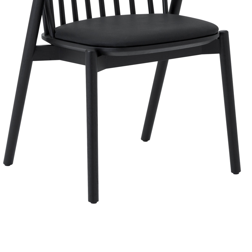 Echo Black Oak Wood and Faux Leather Dining Chairs - Set of 2 By Armen Living | Dining Chairs | Modishstore - 9