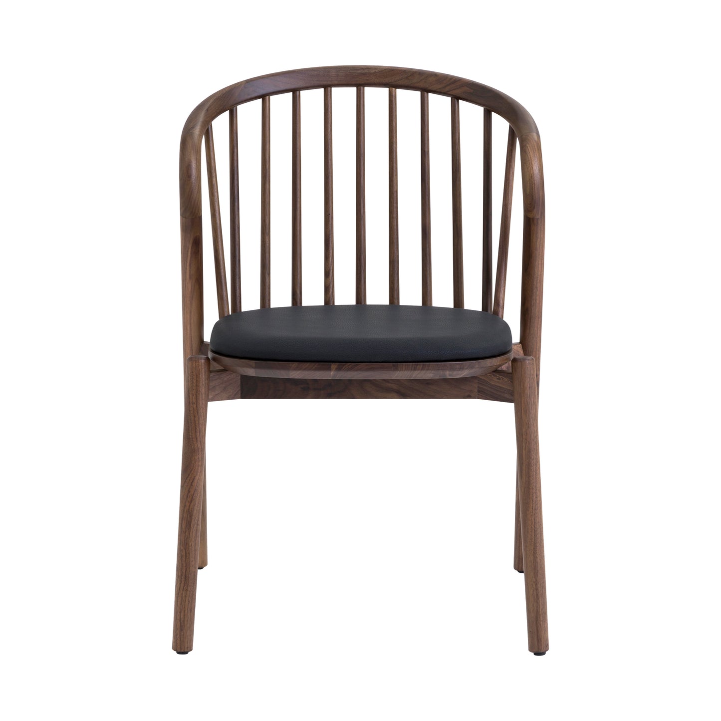 Echo Walnut Wood and Black Faux Leather Dining Chairs - Set of 2 By Armen Living | Dining Chairs | Modishstore - 5