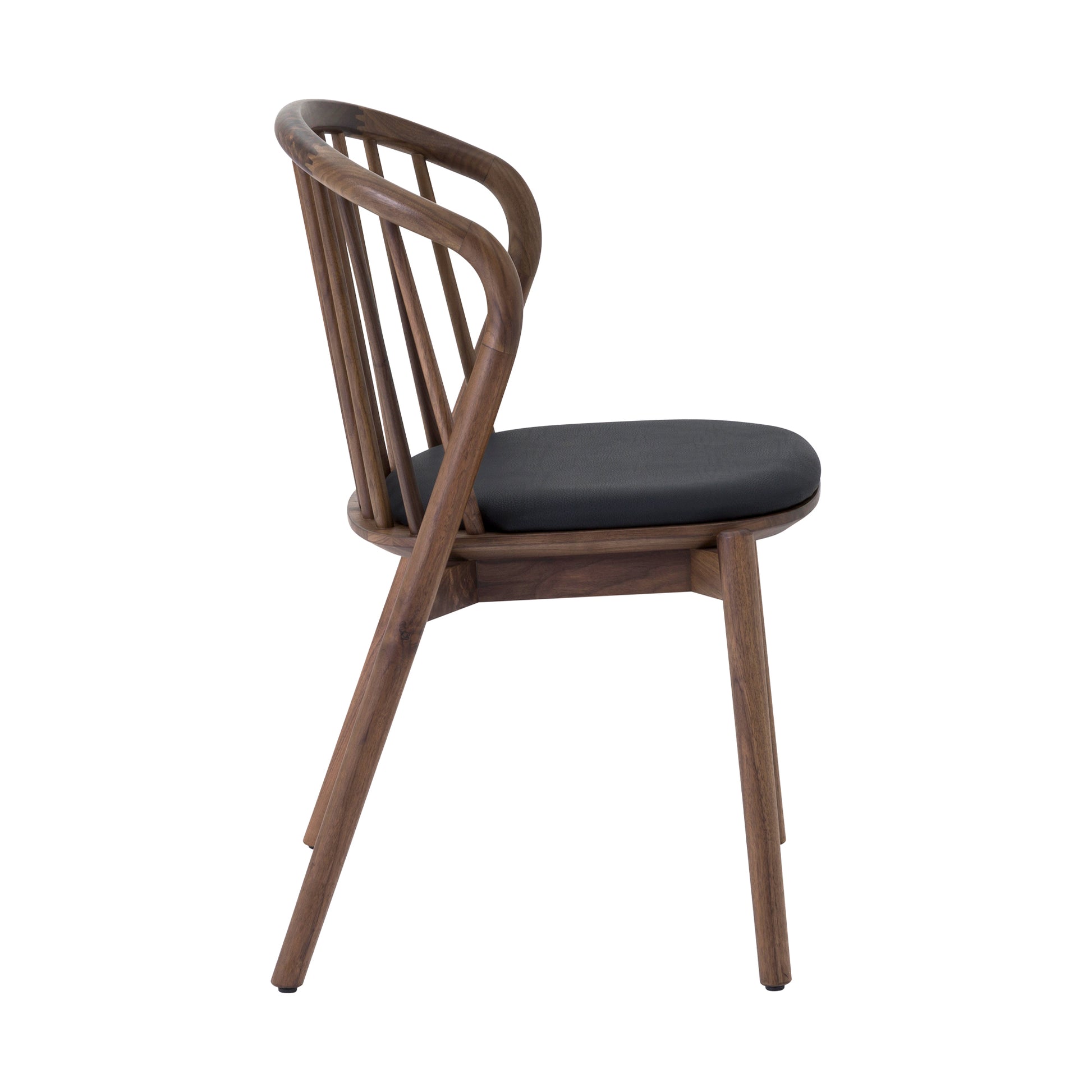 Echo Walnut Wood and Black Faux Leather Dining Chairs - Set of 2 By Armen Living | Dining Chairs | Modishstore - 6