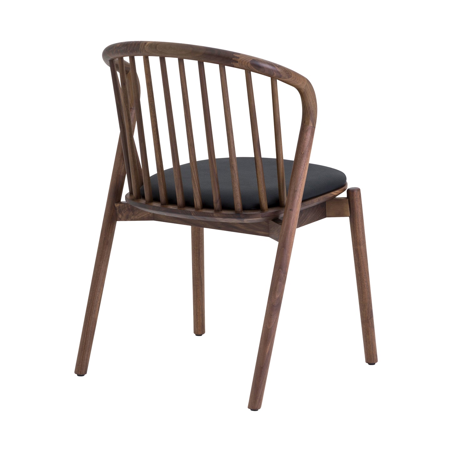 Echo Walnut Wood and Black Faux Leather Dining Chairs - Set of 2 By Armen Living | Dining Chairs | Modishstore - 7