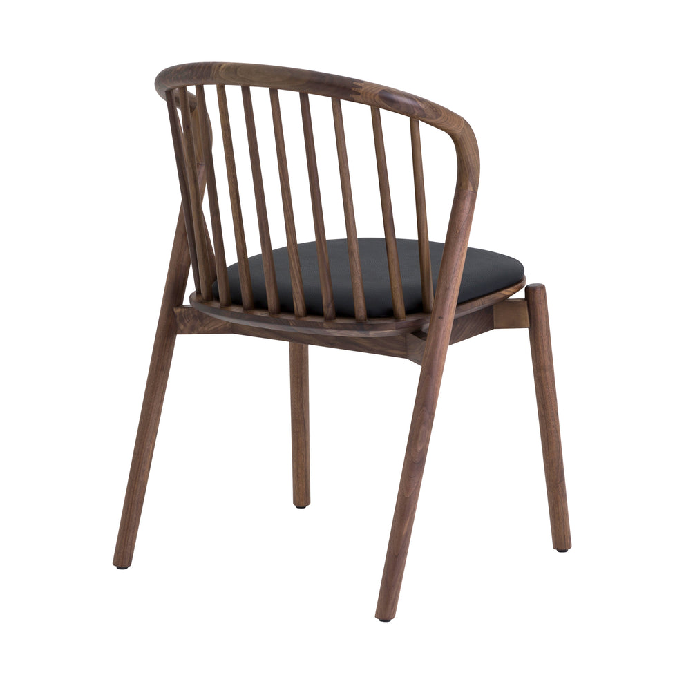 Echo Walnut Wood and Black Faux Leather Dining Chairs - Set of 2 By Armen Living | Dining Chairs | Modishstore - 7