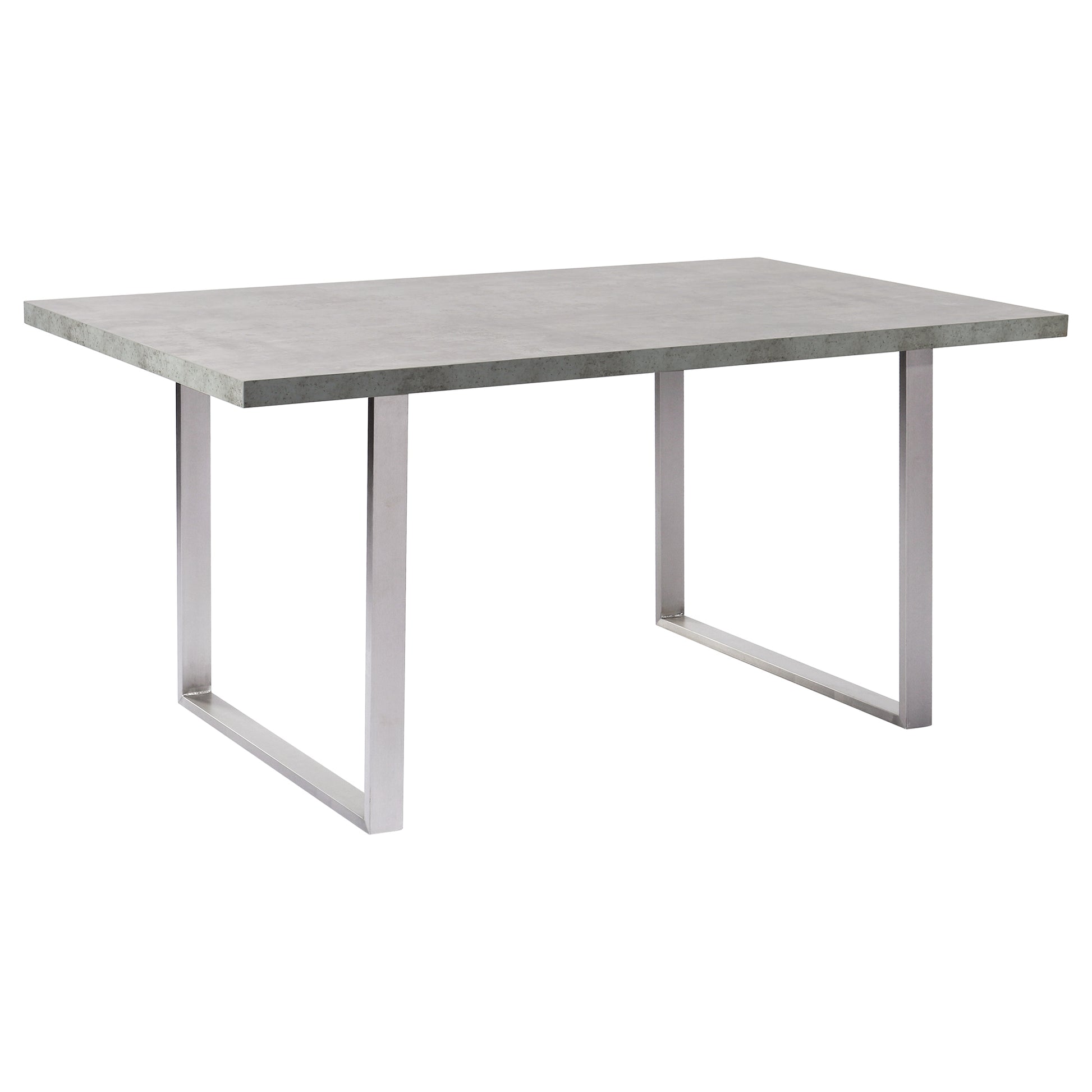 Fenton Dining Table with Cement Gray Laminate Top and Brushed Stainless Steel Base By Armen Living | Dining Tables | Modishstore - 3