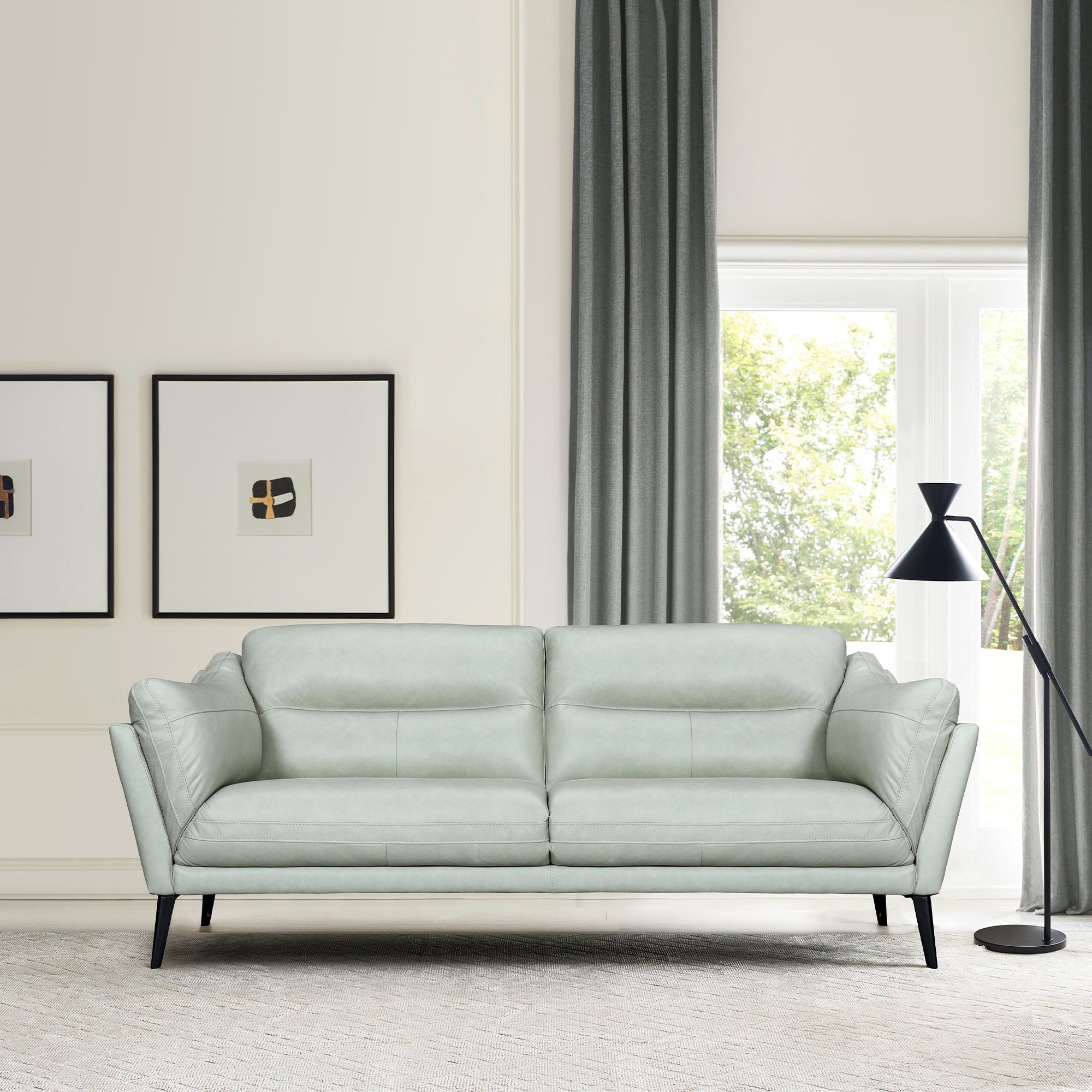 Franz Mint Leather Sofa By Armen Living – Modish Store