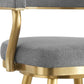 Justin 30" Swivel Bar Stool with Gold Brushed Stainless Steel and Anchor Gray Fabric By Armen Living | Bar Stools | Modishstore - 7