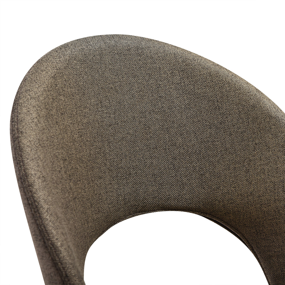 Lucia Swivel Upholstered Dining Chair in Gray Fabric with Black Metal Legs - Set of 2 By Armen Living | Dining Chairs | Modishstore - 20