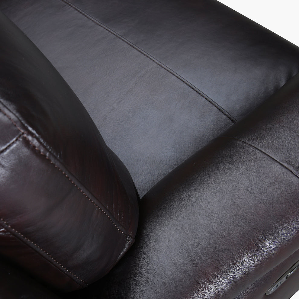 Lizette Brown Leather Power Recliner with USB By Armen Living | Recliners | Modishstore - 7