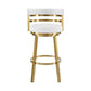 Madrid 30" Swivel Bar Stool in Gold Brushed Stainless Steel with White Faux Leather By Armen Living | Bar Stools | Modishstore - 3