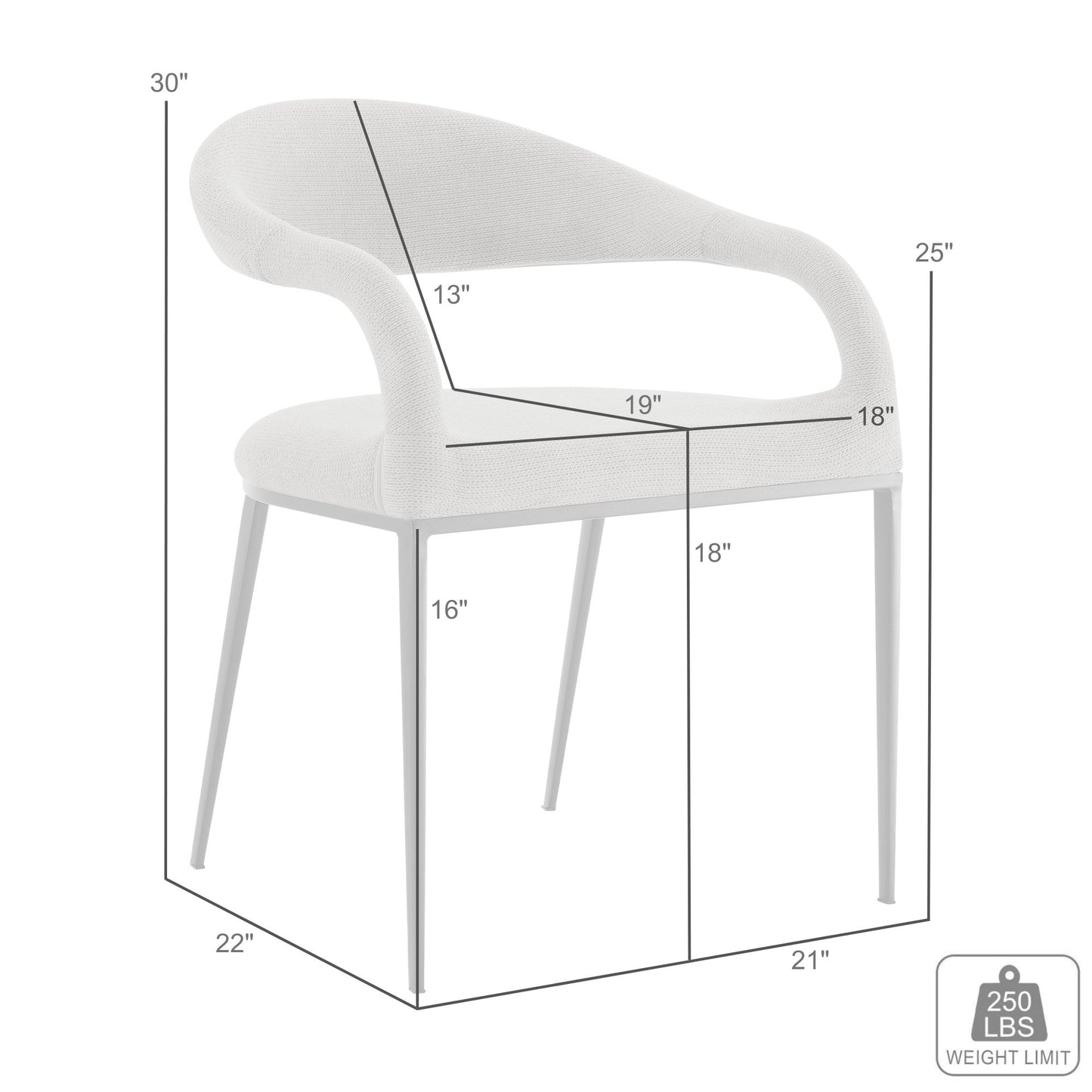 Morgan Upholstered Dining Chair with Matte Black Iron and Light Gray Fabric - Set of 2 By Armen Living | Dining Chairs | Modishstore - 35