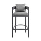 Menorca Outdoor Patio Counter Height Bar Stool in Aluminum with Gray Cushions By Armen Living | Bar Stools | Modishstore - 4