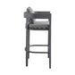 Menorca Outdoor Patio Counter Height Bar Stool in Aluminum with Gray Cushions By Armen Living | Bar Stools | Modishstore - 5
