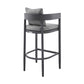 Menorca Outdoor Patio Counter Height Bar Stool in Aluminum with Gray Cushions By Armen Living | Bar Stools | Modishstore - 6
