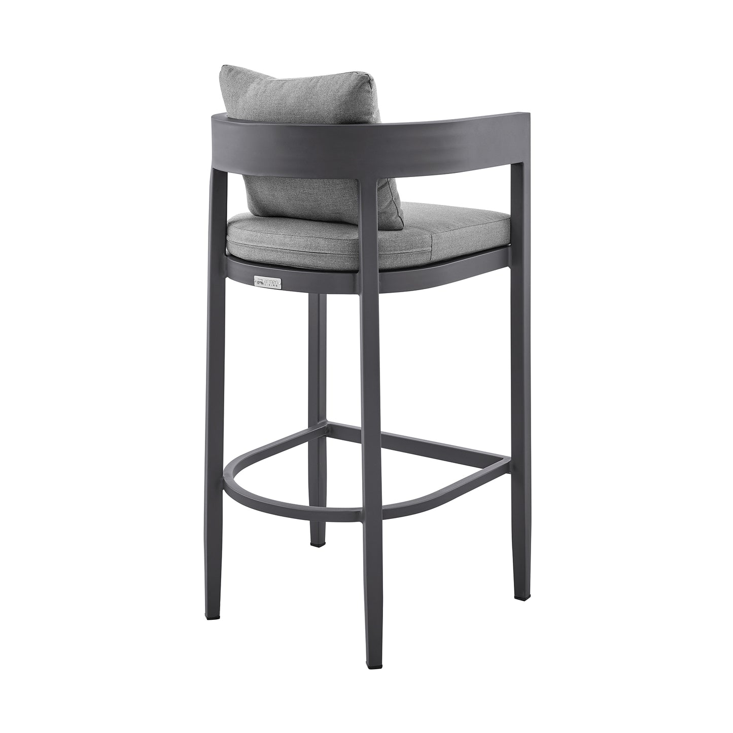Menorca Outdoor Patio Counter Height Bar Stool in Aluminum with Gray Cushions By Armen Living | Bar Stools | Modishstore - 6