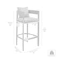 Menorca Outdoor Patio Counter Height Bar Stool in Aluminum with Gray Cushions By Armen Living | Bar Stools | Modishstore - 9