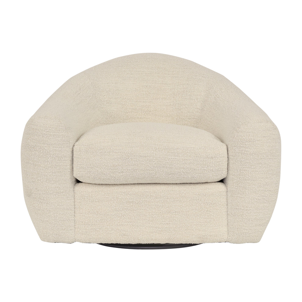 Molly Upholstered Swivel Accent Chair in Pearl By Armen Living | Accent Chairs | Modishstore - 3