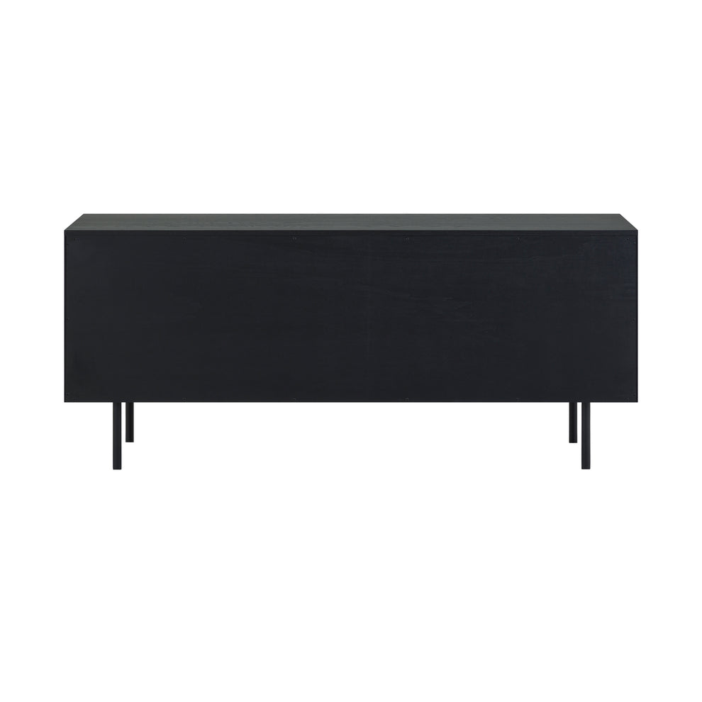 Pasadena 4 Door Wood Buffet Cabinet with Black Oak Finish  By Armen Living | Cabinets | Modishstore - 7