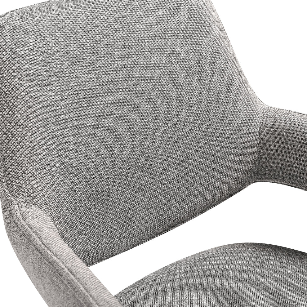 Penny Swivel Upholstered Dining Chair in Gray Fabric with Black Metal Legs - Set of 2 By Armen Living | Dining Chairs | Modishstore - 9