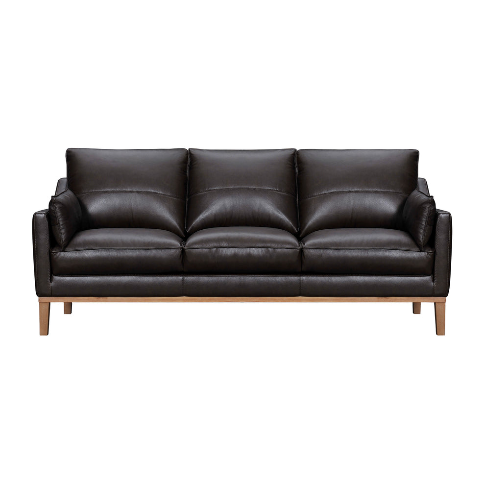 Pompeii 87" Dove Gray Leather Sofa By Armen Living | Sofas | Modishstore - 11