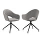 Pria Swivel Upholstered Dining Chair in Gray Fabric with Black Metal Legs - Set of 2 By Armen Living | Dining Chairs | Modishstore - 3
