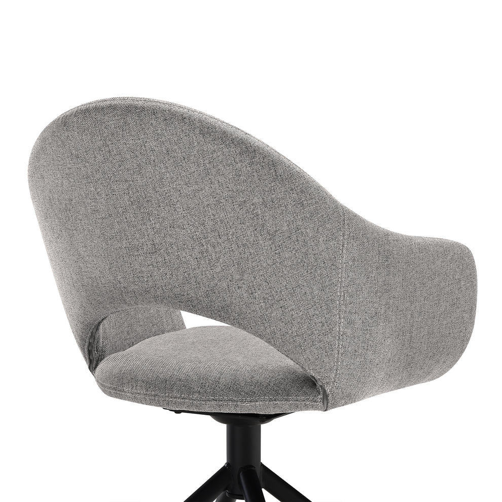 Pria Swivel Upholstered Dining Chair in Gray Fabric with Black Metal Legs - Set of 2 By Armen Living | Dining Chairs | Modishstore - 11