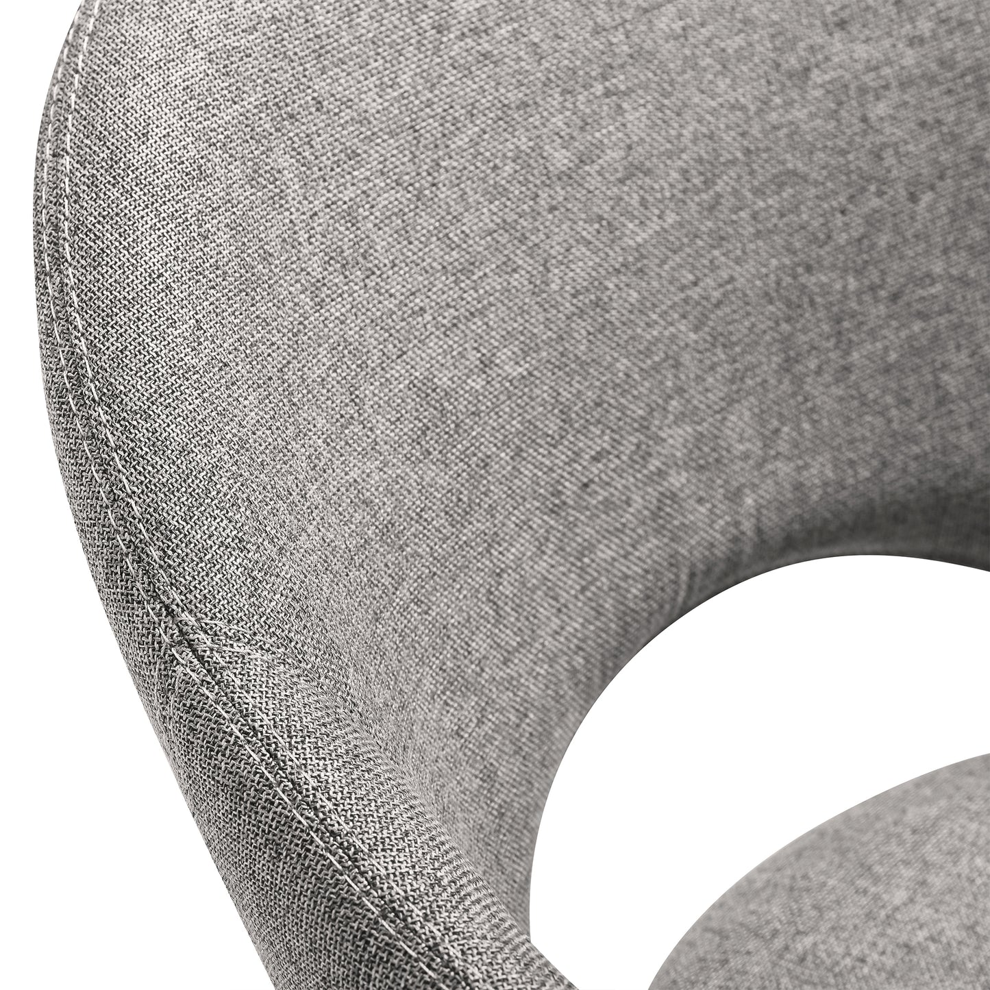 Pria Swivel Upholstered Dining Chair in Gray Fabric with Black Metal Legs - Set of 2 By Armen Living | Dining Chairs | Modishstore - 9