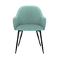 Pixie Two Tone Teal Fabric Dining Room Chair with Black Metal Legs By Armen Living | Dining Chairs | Modishstore - 3