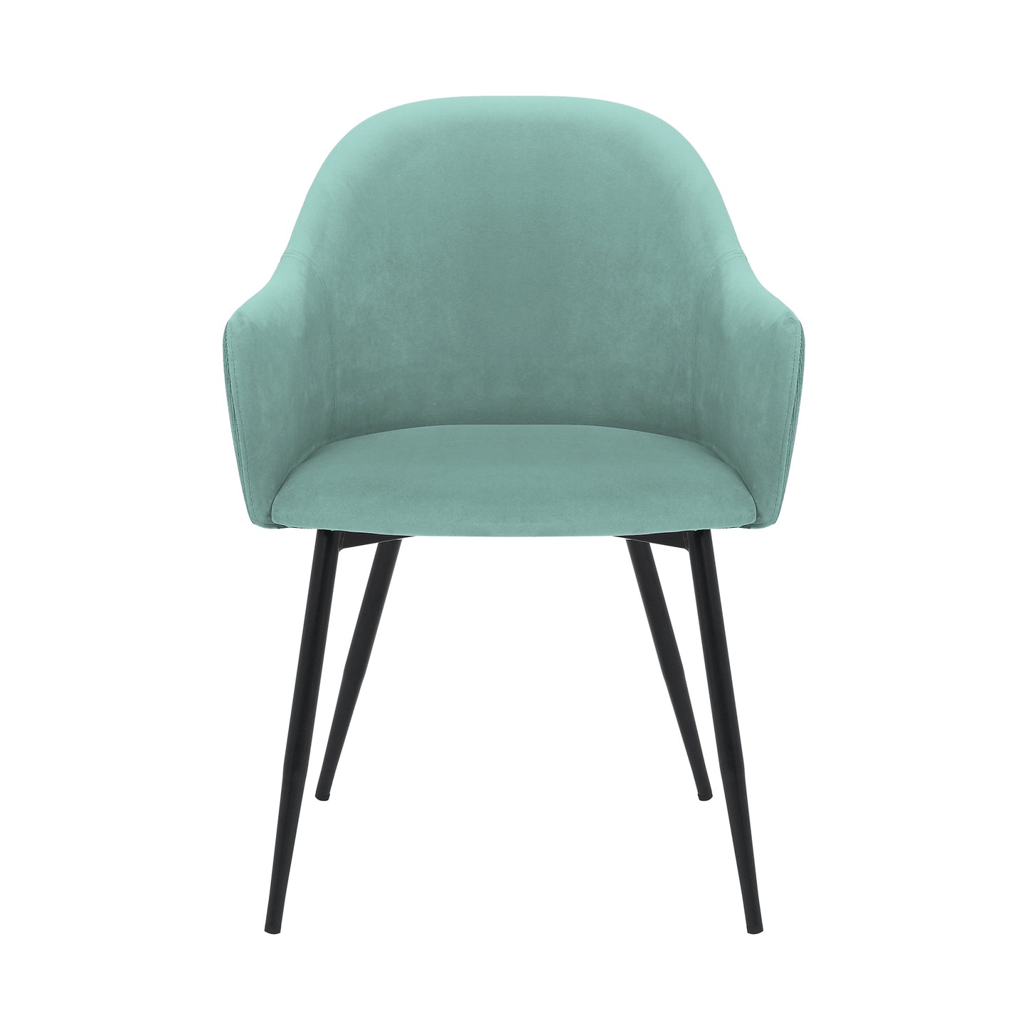 Pixie Two Tone Teal Fabric Dining Room Chair with Black Metal Legs By Armen Living | Dining Chairs | Modishstore - 3